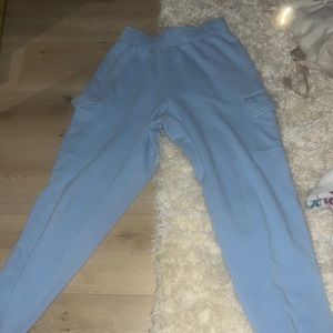 blue sweatpants from target brand is grayson/threads